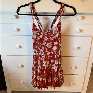 urban outfitters kimchi blue red floral dress